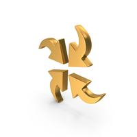 Curved Arrows Gold PNG & PSD Images