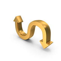 Directional Curved Arrow Gold PNG & PSD Images