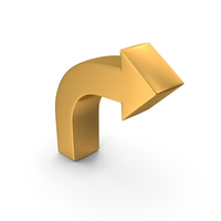 Long Curved Arrow Gold PNG & PSD Images