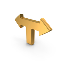 Gold Two Sides Road Arrow PNG & PSD Images