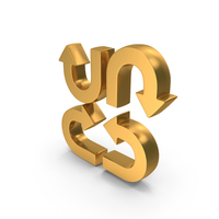 U Turn Symbols Gold PNG & PSD Images