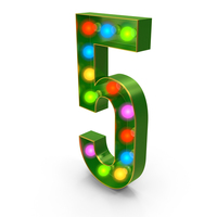 Christmas Colorful Light Number 5 PNG & PSD Images