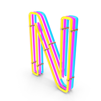 Steampunk Neon Letter N PNG & PSD Images