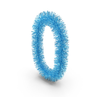 Blue Christmas Tinsel Number 0 PNG & PSD Images