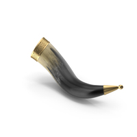 Antique Light Drinking Horn In Gold Trim PNG & PSD Images