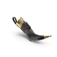 Drinking Horn Light in Leather Case With Gold Trim PNG & PSD Images