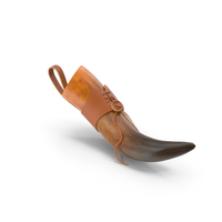 Vintage Dark Drinking Horn In Leather Case PNG & PSD Images