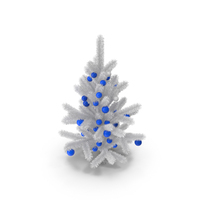 Christmas White Tinsel Tree With Decoration PNG & PSD Images