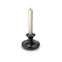 Narrow Candle With Metal Vintage Holder Stand PNG & PSD Images