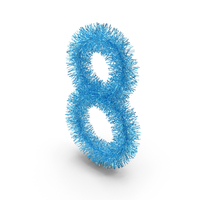 Blue Christmas Tinsel Number 8 PNG & PSD Images