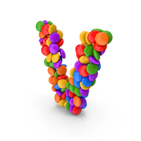 Colorful Candy Letter V PNG & PSD Images