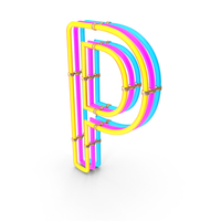Steampunk Neon Letter P PNG & PSD Images