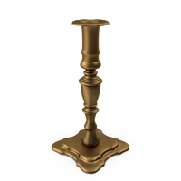 Golden Medieval Candle Holder PNG & PSD Images