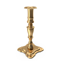 Shiny Golden Medieval Candle Holder PNG & PSD Images