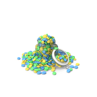 Glass Jar with too much candy Blue, Yellow, Red PNG & PSD Images