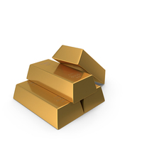 Four Gold Bullions PNG & PSD Images