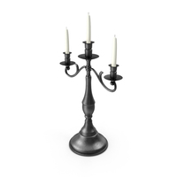 Candles With Metal Medieval Three Candelabra PNG & PSD Images