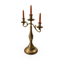 Candles With Golden Medieval Three Candelabra PNG & PSD Images