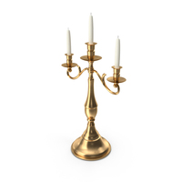 Candles With Shiny Golden Medieval Three Candelabra PNG & PSD Images