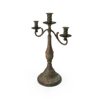 Antique Copper Medieval Three Candelabra PNG & PSD Images