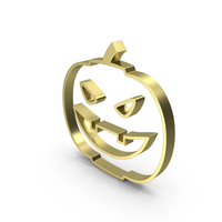 Gold Halloween Pumpkin Symbol PNG & PSD Images