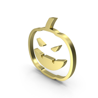 Golden Halloween Pumpkin Symbol PNG & PSD Images