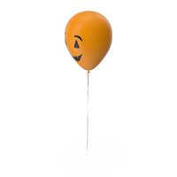 橙色脸万圣节气球PNG和PSD图像