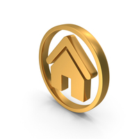 House Symbol Gold PNG & PSD Images