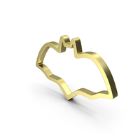 Gold Bat Outline Symbol PNG & PSD Images