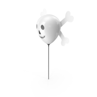 万圣节气球幽灵带骨头上的棍棒和PSD图像