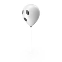 万圣节幽灵气球在棍棒上PNG和PSD图像