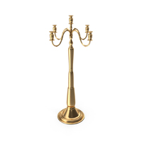 Shiny Golden Medieval 5 Candelabra PNG & PSD Images