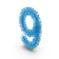 Blue Christmas Tinsel Number 9 PNG & PSD Images