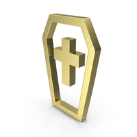 HALLOWEEN COFFIN ICON GOLD PNG & PSD Images