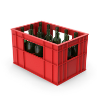 Red Bottle Crate With Empty Bottles PNG & PSD Images