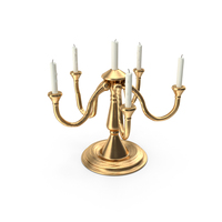 Candles with Shiny Golden Medieval 6 Candelabra PNG & PSD Images