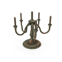 Candles with Antique Copper Medieval 6 Candelabra PNG & PSD Images