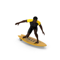 Black Man On Surfboard PNG & PSD Images