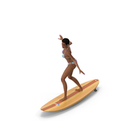 Black Woman On Surfboard PNG & PSD Images
