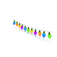 Christmas Garland with Color Lights PNG & PSD Images