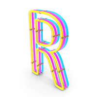 Steampunk Neon Alphabet R PNG & PSD Images