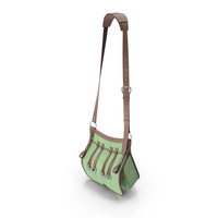 Hunting Leather Shoulder Bag Green Color PNG & PSD Images
