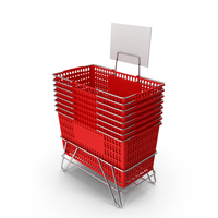 Hand Carry Shopping Baskets Metal Handle Pile Red PNG & PSD Images