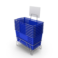 Hand Carry Shopping Baskets Metal Handle Pile Blue PNG & PSD Images