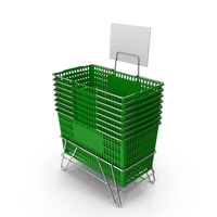 Hand Carry Shopping Baskets Metal Handle Pile Green PNG & PSD Images
