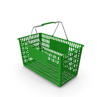 Hand Carry Shopping Baskets Metal Handle Single Green PNG & PSD Images