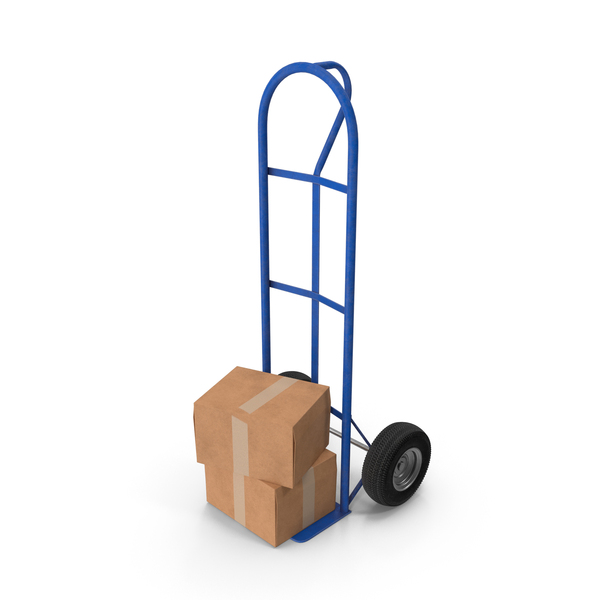 Hand Trolly With Boxes Small PNG & PSD Images