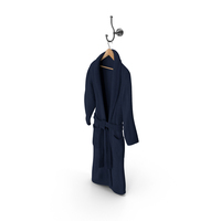 Blue Bathrobe on Hanger and Hook PNG & PSD Images