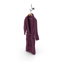 Purple Bathrobe on Hanger and Hook PNG & PSD Images
