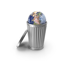 Earth in Garbage Bin PNG & PSD Images